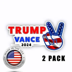 Pegatina de vinilo Donald Trump JD Vance para presidente y vicepresidente 2024 - Imagen 1 de 5