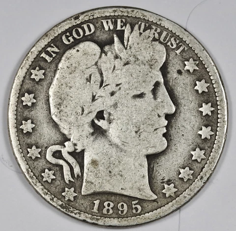 1895-o Barber Half.  Natural Uncleaned.  Good.  187573 Cover