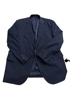 David Donahue 46R Ryan Blazer Mens 2-button Navy Blue Wool Super 150's jacket - Picture 1 of 13