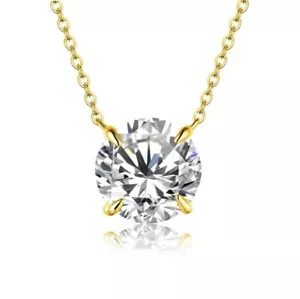 1ct Lab-Created Necklace Yellow VVS1/D/3EX Engagement Diamond Test Pass - Picture 1 of 6