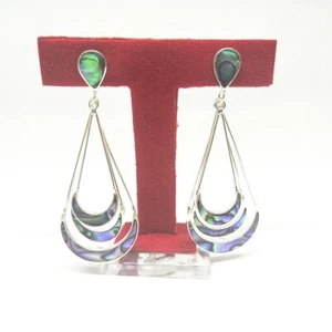 Long Drop Hook Stud Sterling Silver Seashell Teardrop Earrings Pretty Style Gift - Picture 1 of 3