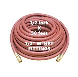 Tubo aria in gomma 1/2"" X 50' 300 psi con 1/2"" M-NPT - Foto 1 di 2