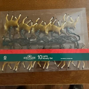 Reindeer 10 Light Set, Kurt Adler Christmas Decorations Brown - Picture 1 of 3