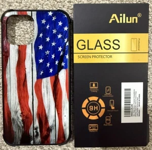 USA American Flag Case for iPhone 12 Pro Max With 2 Extra Screen Protectors - Zdjęcie 1 z 5