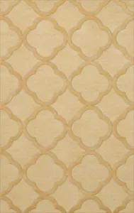 Yellow Quaterfoil Trellis Print Transitional Area Rug Geometric DV8 - Picture 1 of 12
