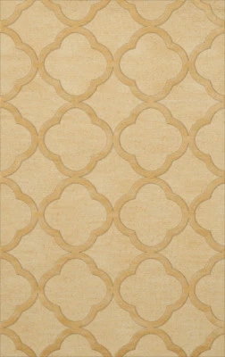 Yellow Quaterfoil Trellis Print Transitional Area Rug Geometric DV8 - Image 1 of 2