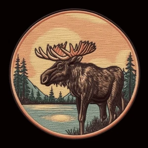 Moose Patch Iron-on Applique For Clothing Backpack, Wild Animal Badge - Picture 1 of 14