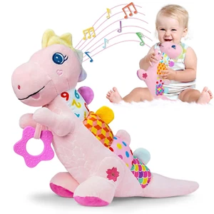 Baby Dino Musical Stuffed Animal Toys for 0-3-6-9-12 Months,Infant Dinosaur Tumm - Picture 1 of 15