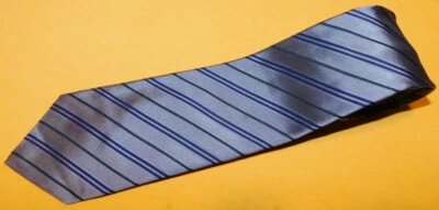 JOHN VARVATOS HAND MADE IN ITALY GREY/BLUE STRIPED TIE - TIES - DESIGNER TIES - Image 1 of 4