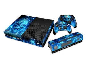 XBOX ONE Skin Design Foils Adesivi Pellicola Protettiva Set - Motiv Teschio Blu - Foto 1 di 1