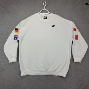 Nike Sudadera Mujer Grande Blanca Bandera Olímpica Paquete Gran Tamaño Acogedora Suelta Crew - Imagen 1 de 14