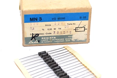 12x Präzisions-Widerstand Resista Typ TK25, 22.1 kOhm / 0.33 W / 0.1%, Resistor - Bild 1 von 3