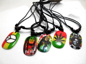 Bob Marley Necklaces Brown & Black Leather Bands Adjustable Straps ❤Aus❤ - Bild 1 von 8