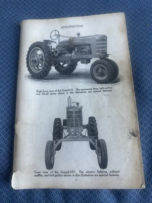 Manual de tractor Farmall H & HV Foto 1 de 4