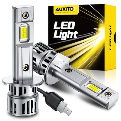 H1 LED Headlight Bulbs Kit 6500K White High Low Beam Light 60000LM Bright - Image 1 of 4