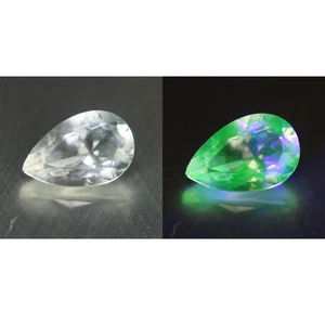 1,27 quilates_cristal blanco a verde_100 % natural ópalo hialita mexicano sin tratar - Imagen 1 de 5