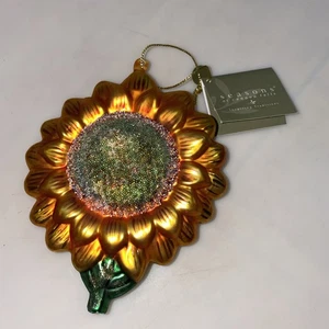Vintage Sonnenblume mundgeblasenes Glas Ornament Neu mit Etikett Seasons Of Cannon Falls 5 Zoll - Bild 1 von 5