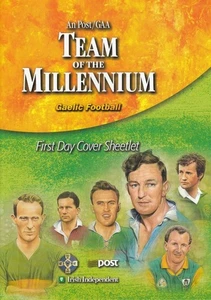 IRLANDA EIRE 1999 EQUIPO DEL MILENIO FÚTBOL GAÉLICO SELLO HOJA CARPETA SG1236 - Imagen 1 de 4