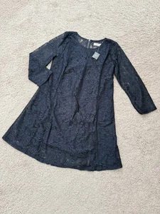 NWT Vintage Abercrombie & Fitch Y2K Lace Dress in Navy Blue Women’s Size S - Foto 1 di 9