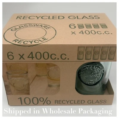 Juego de 2 vasos de vidrio 100 % reciclado de 16 oz para restaurante de té San Miguel Foto 1 de 4