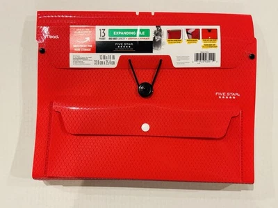 Mead Expanding File Folder Five Star Pocket Folder With Tabs 9.5" x 13" Red/Blue - Image 1 of 4