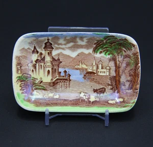 1950-1955 MALING Venice Scenes on Tinted Scenes Rectangular Dish Made in England - Picture 1 of 3