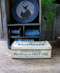 Small Antique Tin Bromm's Old Virginia Fruit Cake - Picture 1 of 10
