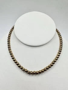 Antik Vintage anlaufend goldgefüllte Perlenkette Halskette 13,5" Fußkettchen Uhr Anhänger LESEN - Bild 1 von 15