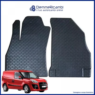 W-PARTS TAPPETI - TAPPETINI IN GOMMA 3D TPE NERI PER FIAT DOBLO' VAN DAL 2010 AL 2022