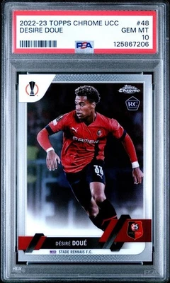 2022-23 Topps Chrome UEFA Club Competitions - Desire Doue #48 (RC) - PSA 10 - Image 1 of 2