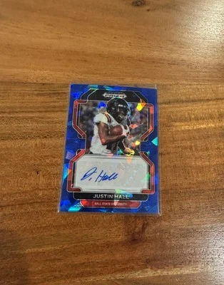 Justin Hall 2022 Panini Draft Picks Blue Ice /75 Auto NRMT+ Ball State - Image 1 of 2