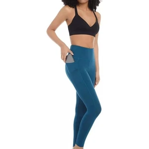 Leggings Danskin ultra alti taglia L verde acqua TASCHE yoga corsa tempo libero sportivi - Foto 1 di 18