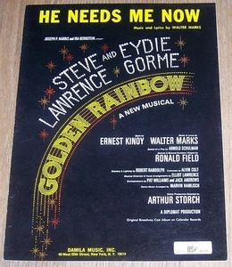 He Needs Me Now Golden Rainbow Steve Lawrence Eydie Gorme 1967 Sheet Music - Picture 1 of 1