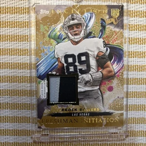 BROCK BOWERS 5/25 SSP 2024 Topps Inception GOLD PLAYER WORN RC PATCH Sil/Black - Picture 1 of 6
