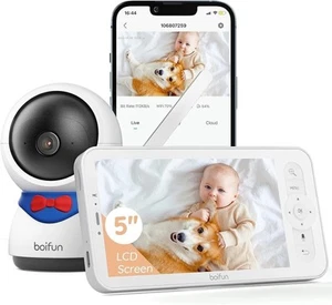 BOIFUN WiFi Video Baby Monitor Camera,5 Screen Control,Motion & Sound Detect - Picture 1 of 9
