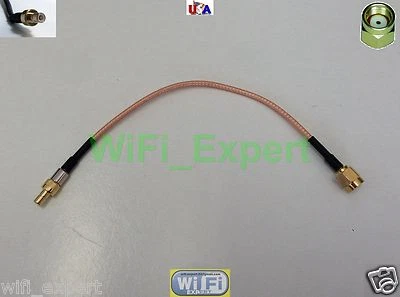 RG316 LOW LOSS COAX RF CABLE SMB MALE TO SMA or RP-SMA M/F STRAIGHT ANGLE USA - Image 1 of 4