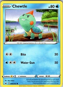 Pokemon TCG Chewtle Sword & Shield Base Set 060/202 Regular Common Card NM - Picture 1 of 2