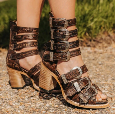 NEW Freebird Brooklynn Sandals  Booties Women's Size 10 Vintage Croco Sold Out! - Image 1 of 4