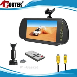 iPoster 7" LCD Screen Car Rear View Mirror Monitor with No1 Mount & Clip 12-24v - Picture 1 of 14