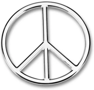 3D Chrome Peace Sign symbol Self Adhesive Emblem Decal Car Truck Motorcycle RV - Picture 1 of 2