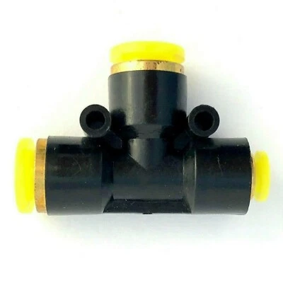 Pneumatic Push to Connect Tee Air Fitting | 3/8” x 3/8” x ¼” OD | PEG 6-4 | 1 pc - Image 1 of 4
