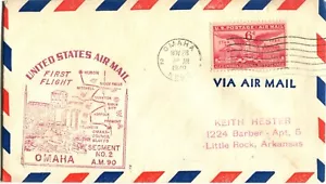 Mid-West Airlines primo volo Omaha Nebraska - Huron South Dakota - 1949 - Foto 1 di 2