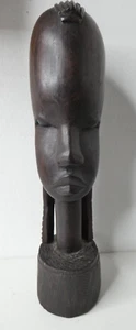 Afrikanische Skulptur / Kopf vermutlich Ebenholz - Bild 1 von 3
