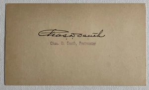 Santa Clara California Postmaster Chas. D. South Signed Postal Card 1954 - Picture 1 of 2