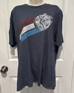 Star Wars Shirt Men's X Large XL Millennium Falcon Casual Lightweight Tee Blue - Picture 1 of 7