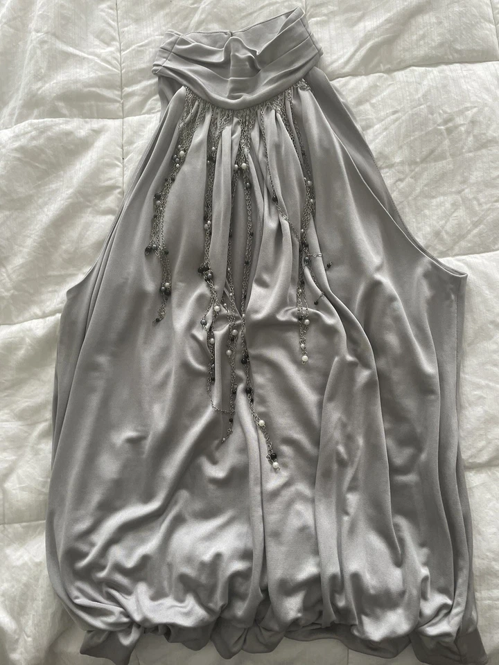 NWOT LaRok 100% Silk Beaded Accent Top sz M - Image 1 of 4