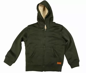 Weatherproof Vintage 1948 Boy's Sherpa-Lined Full Zip Hoodie Army Heather - Picture 1 of 1