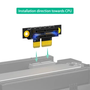 PCI-e 1X 4X 8X 3.0 90 Degree Reverse Male to Female Riser CPU Extension Card - Picture 1 of 12
