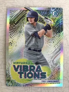 TREY SWEENEY 2022 BOWMAN CHROME REFRACTOR VIRTUOSIC VIBRATIONS SP! YANKEES - Picture 1 of 4