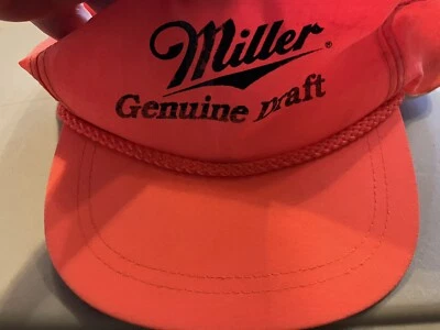 Винтажная оранжевая неоновая бейсболка Miller Genuine Draft Beer Light Trucker - Изображение 1 из 3